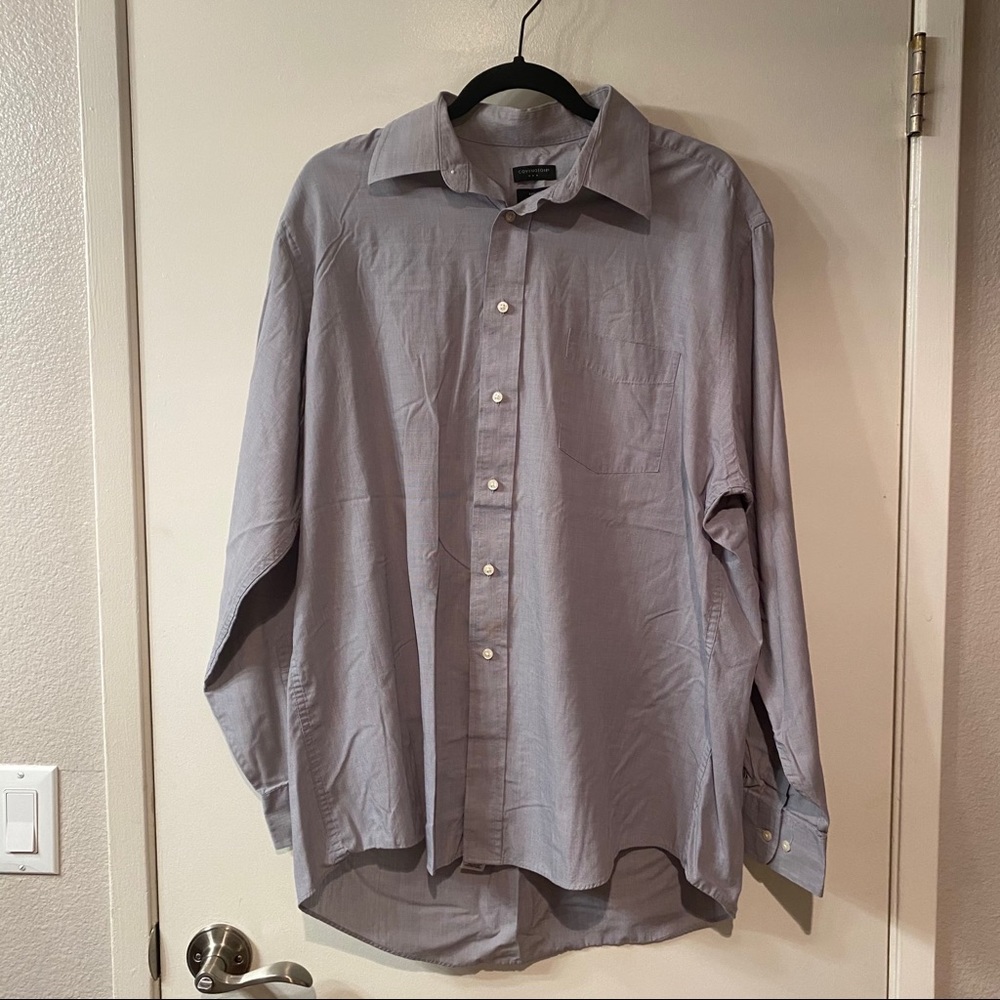 Gray Covington Easy Care Dress Shirt Long Sleeve